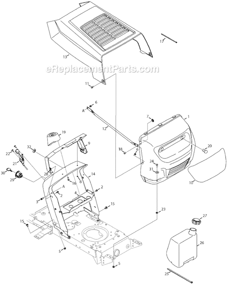 Page D Diagram and Parts List for 13AN772G000 2008 Yard Machines Lawn Tractor